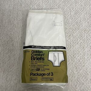 Vintage Sears Briefs Golden Comfort Mens 34 New Sealed (Pack Of 3)